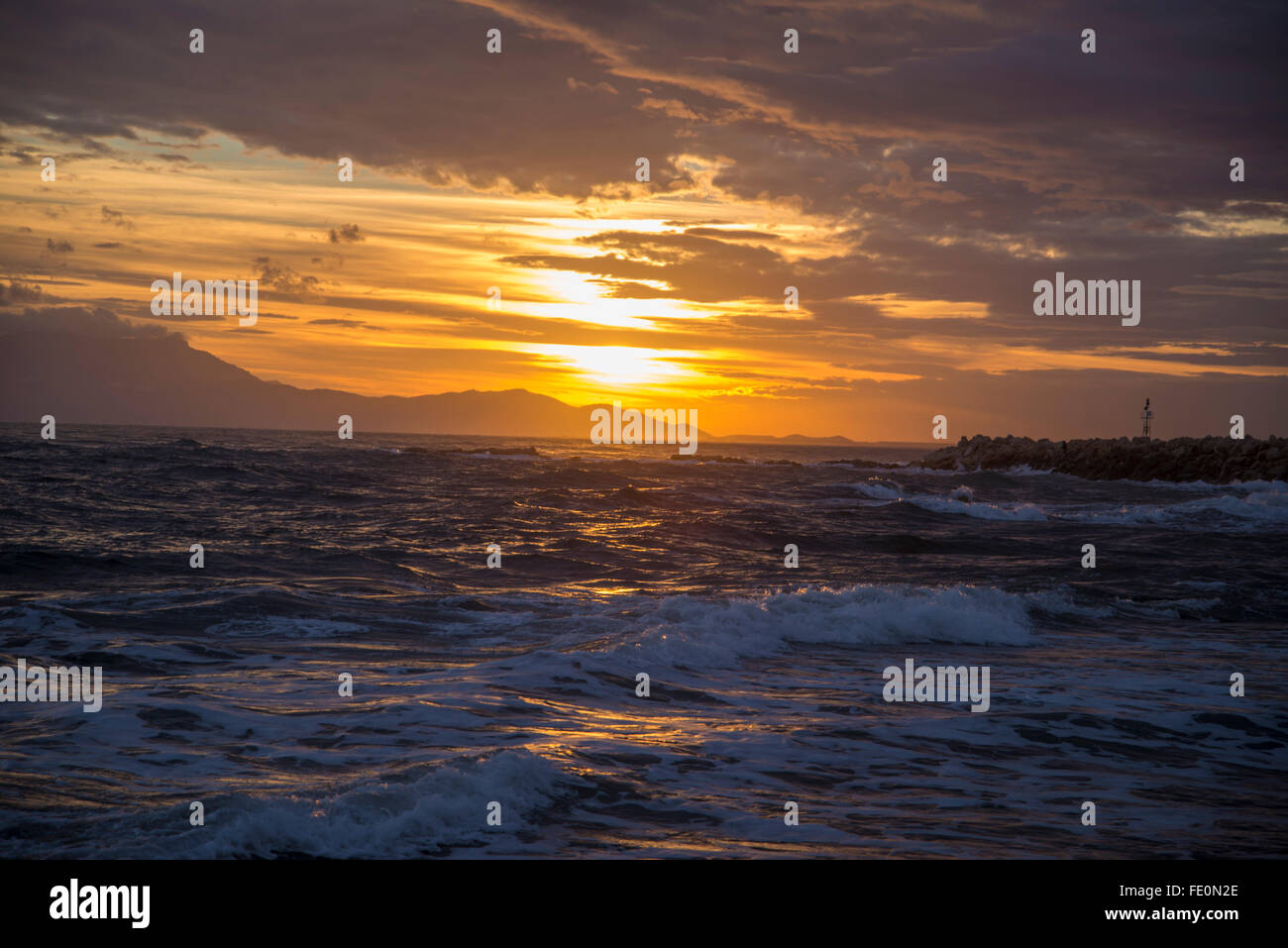 Tramonti Seashore paesaggio colori Foto Stock