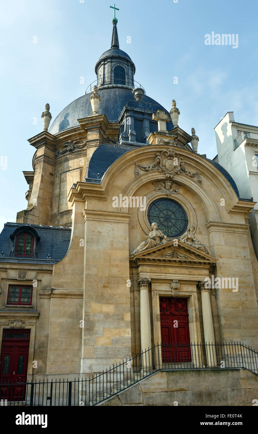 Il Temple du Marais (o la chiesa di Sainte Marie de la Visitation) di Parigi, Francia. Costruire in 1632-1634. Architetto François Mansa Foto Stock