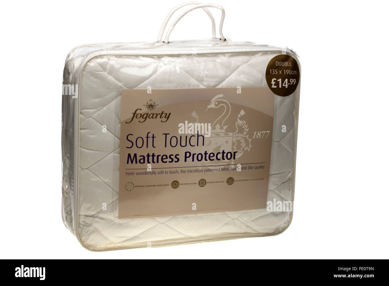 Fogarty soft touch doppio 135 cm per 190 cm materasso protector al prezzo di 14 sterline e 99 pence Foto Stock