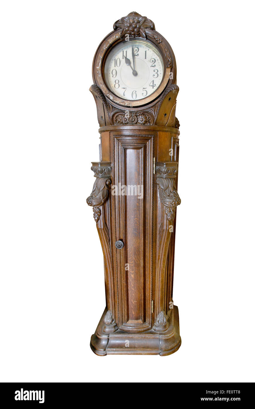 Il tedesco antico orologio del nonno del XVIII secolo Foto Stock