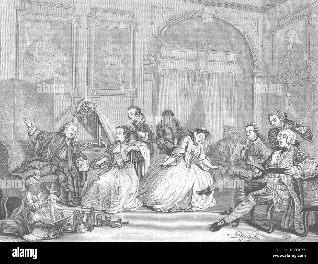 Romanticismo: matrimonio-la-Mode concerto, antica stampa 1845 Foto Stock