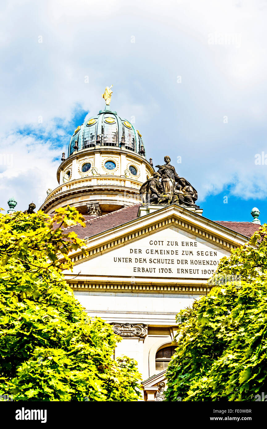 Berlino, Gendarmenmarkt: Francese Friedrichstadtkirche; Französische Friedrichstadtkirche Foto Stock