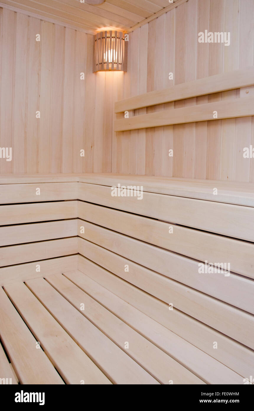 Legno camera vapore o sauna per uno stile di vita sano Foto Stock