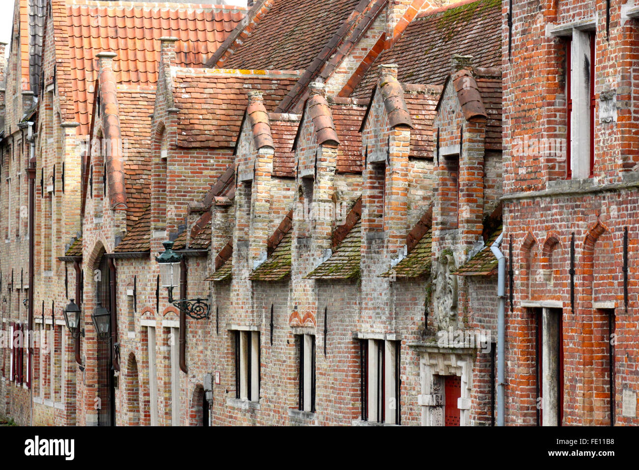 Red case in mattoni, Bruges Foto Stock
