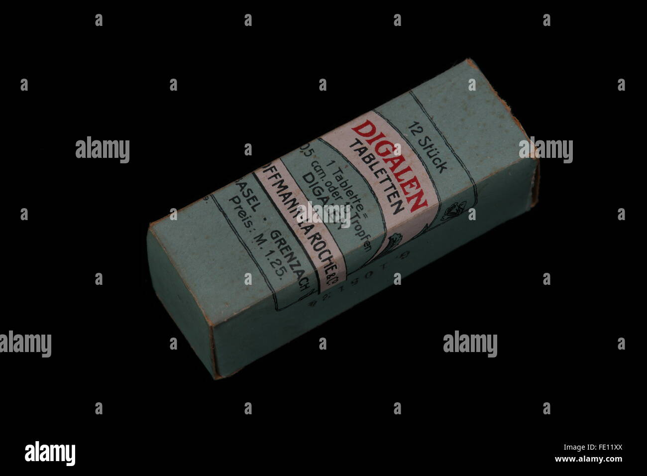 Storico campione tedesco di Digalen, come dato ai medici tedeschi verso la fine del XVIII inizio del XIX secolo il confezionamento Foto Stock