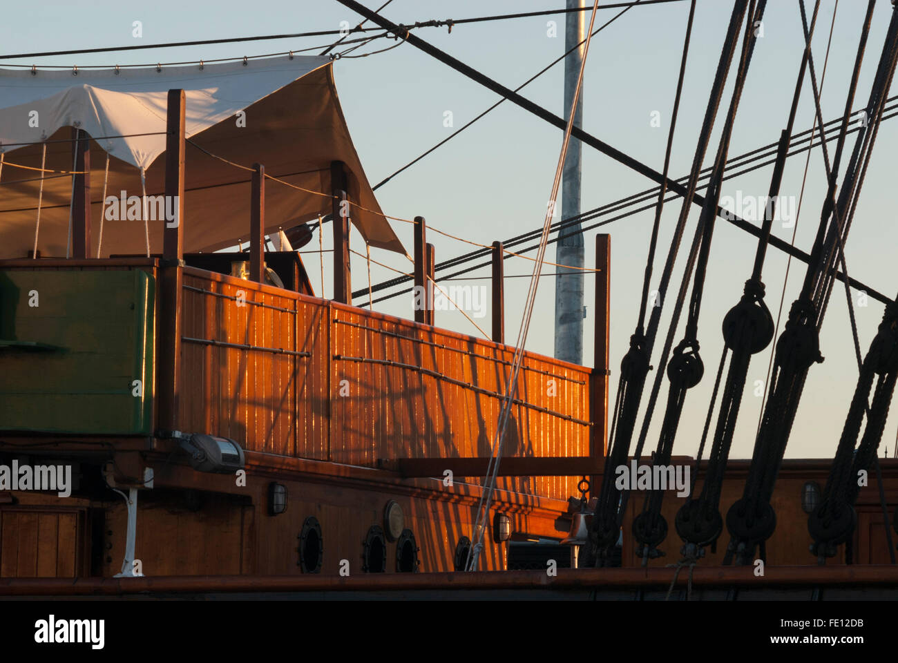 Quarterdeck delle RRS Discovery, Discovery Point, Dundee, Scotland, Regno Unito. Foto Stock