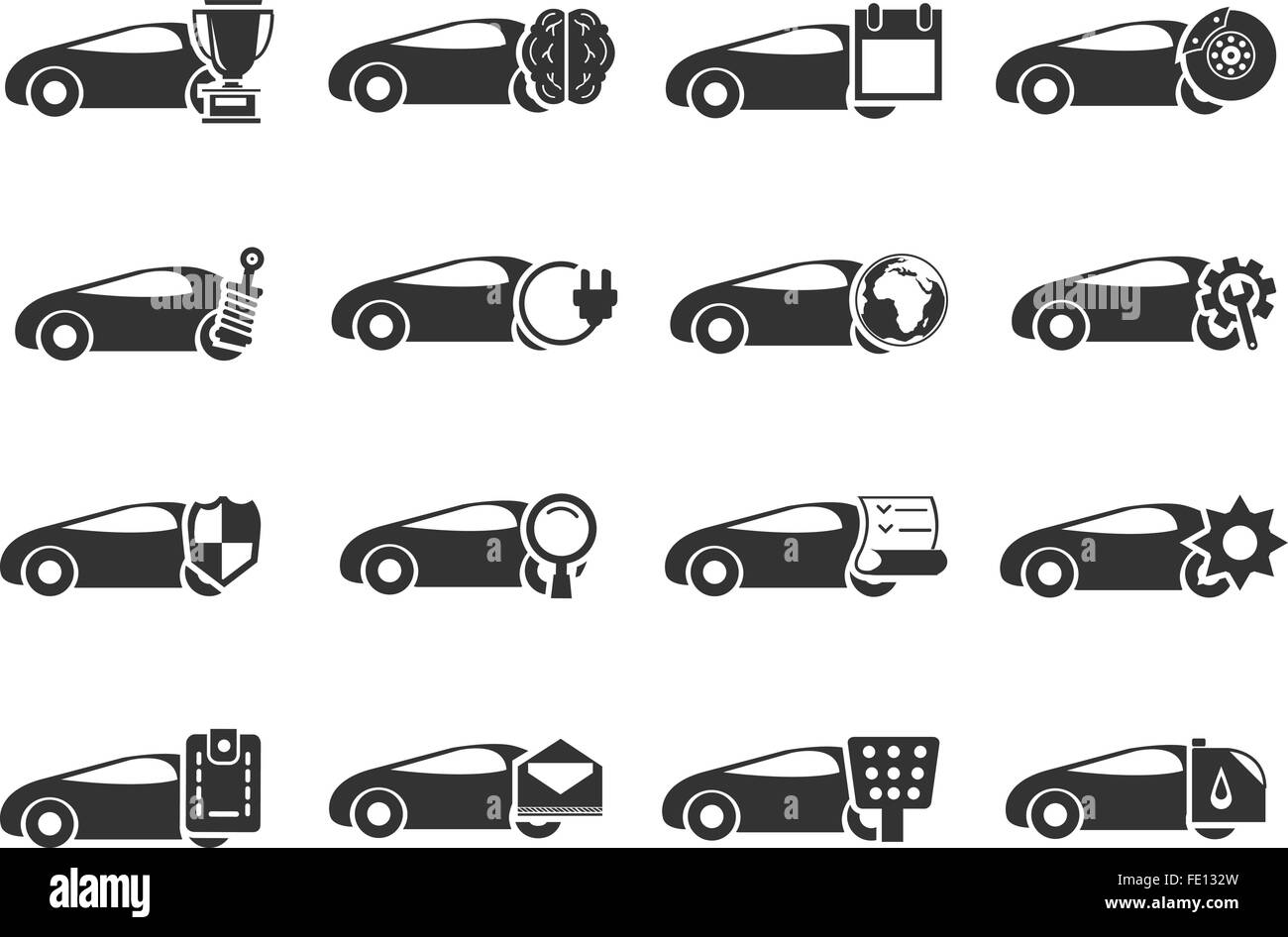 Servizio auto di set di icone Illustrazione Vettoriale