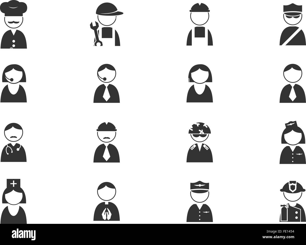 Occupazione di set di icone Illustrazione Vettoriale