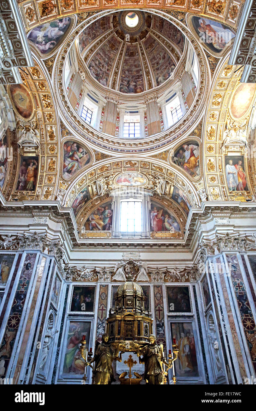 Il ciborio e Cupola della Cappella Sistina nella Basilica di Santa Maria Maggiore in Roma. Foto Stock