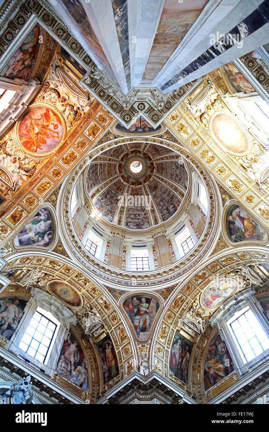 La Cupola della Cappella Sistina nella Basilica di Santa Maria Maggiore in Roma. Foto Stock