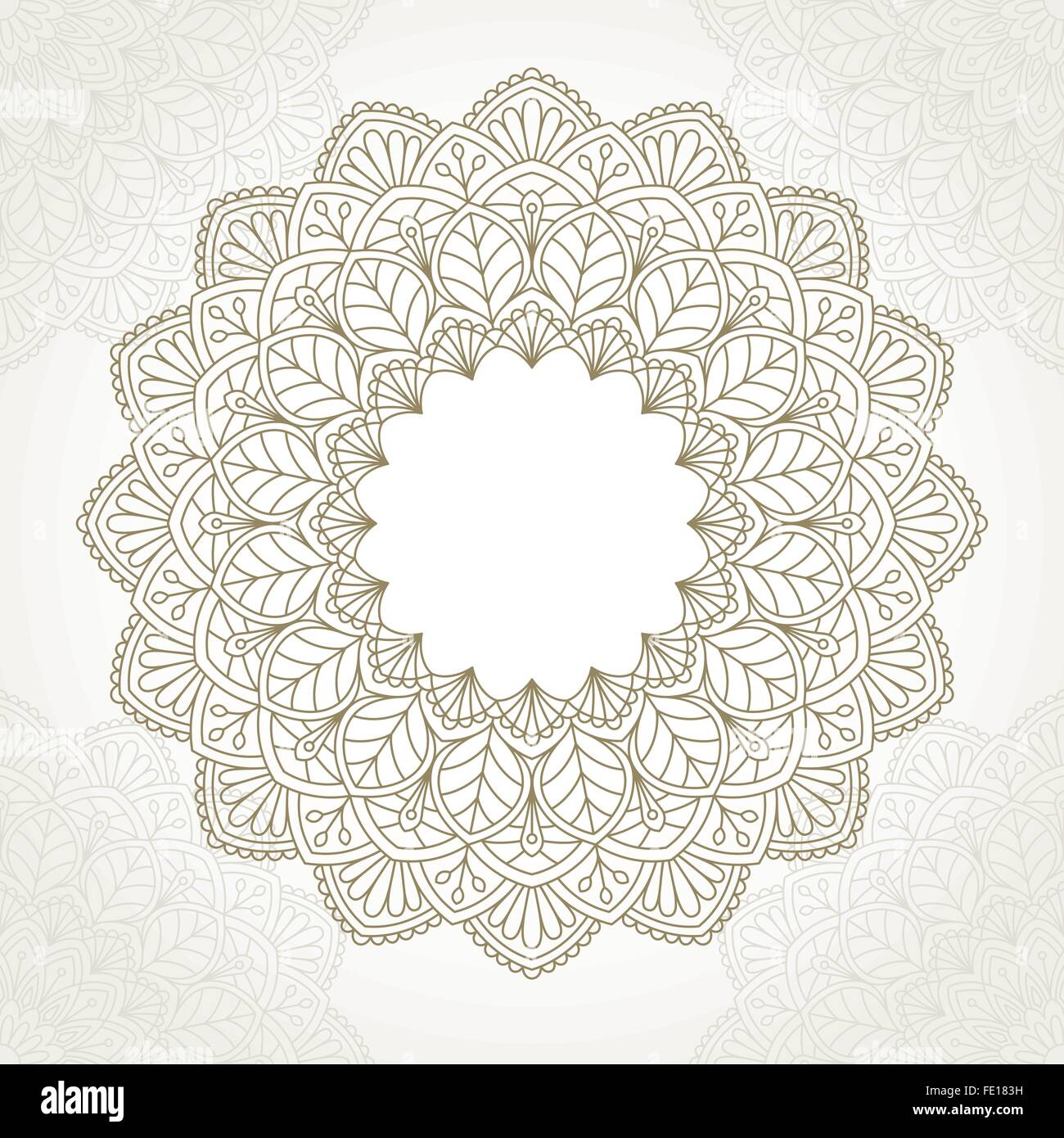 Round ornamentali lace pattern. Illustrazione Vettoriale