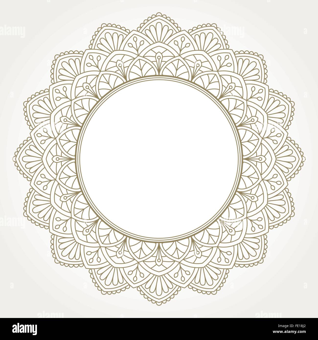 Round ornamentali lace pattern. Illustrazione Vettoriale