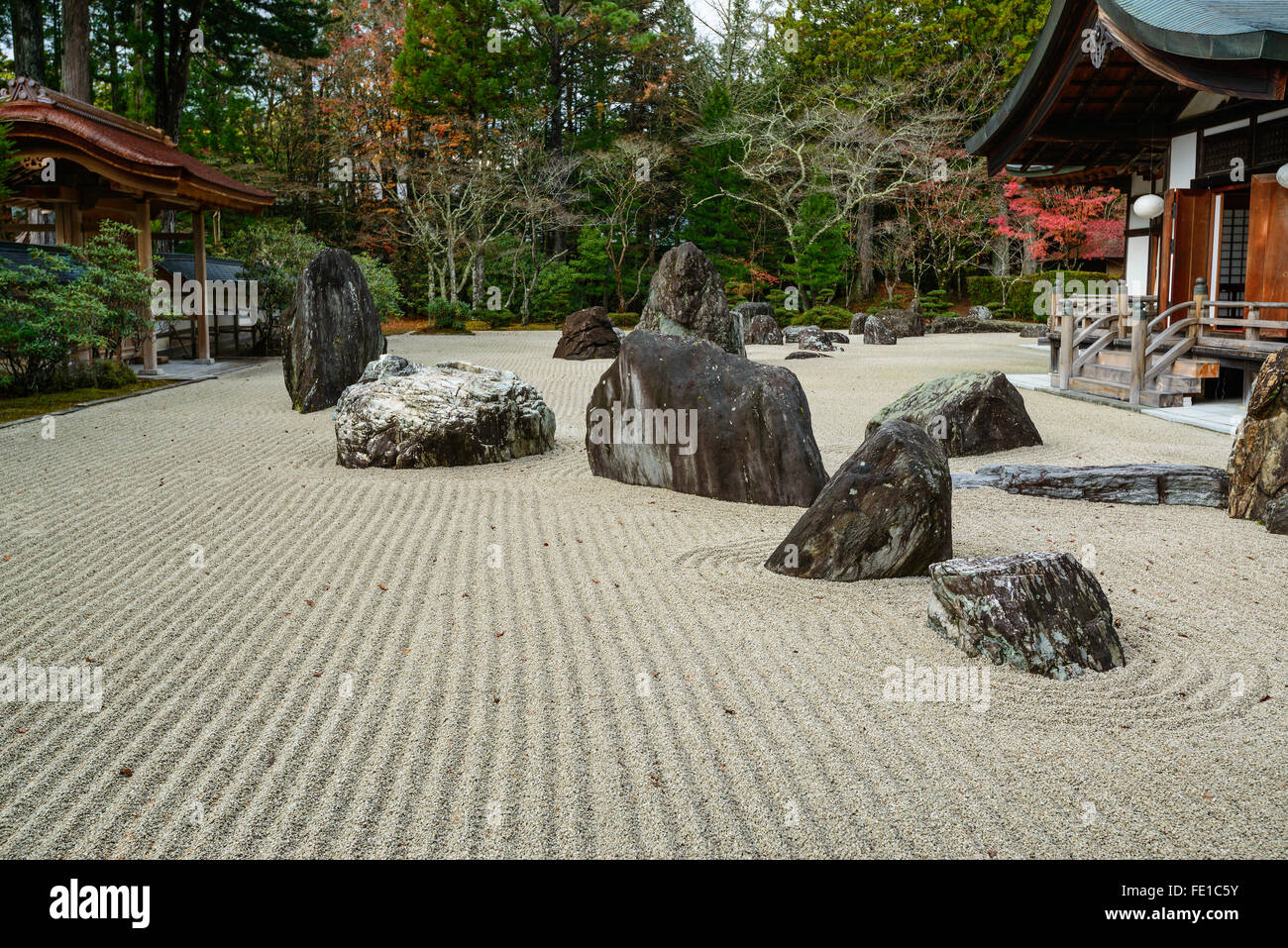 Giardino Zen, Koyasan, Wakayam perfecture, Giappone Foto Stock