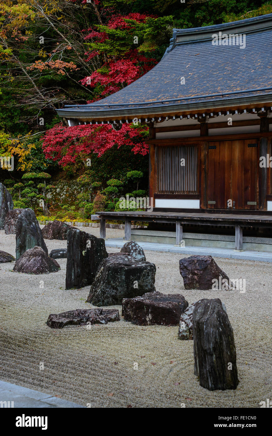Giardino Zen, Koyasan, Wakayam perfecture, Giappone Foto Stock