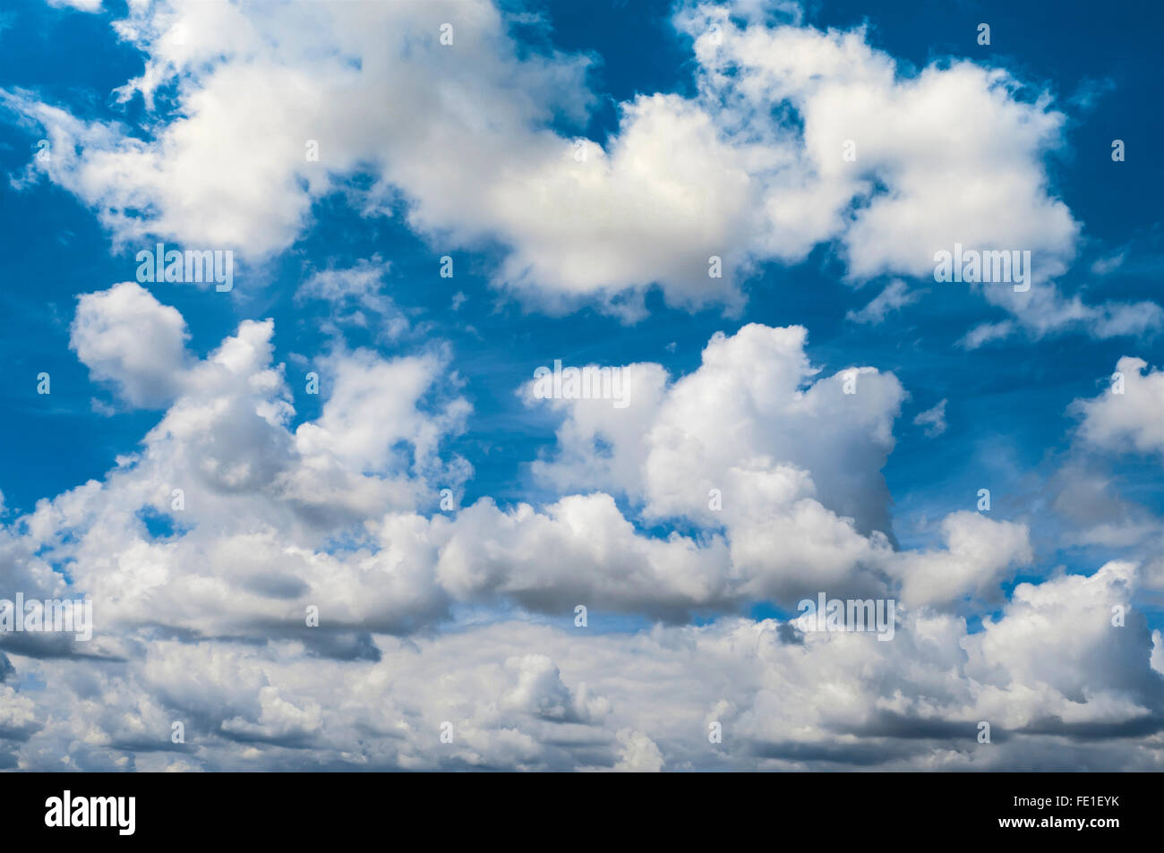 Skyscape blu con Cirro-cumulus nuvole - Francia. Foto Stock
