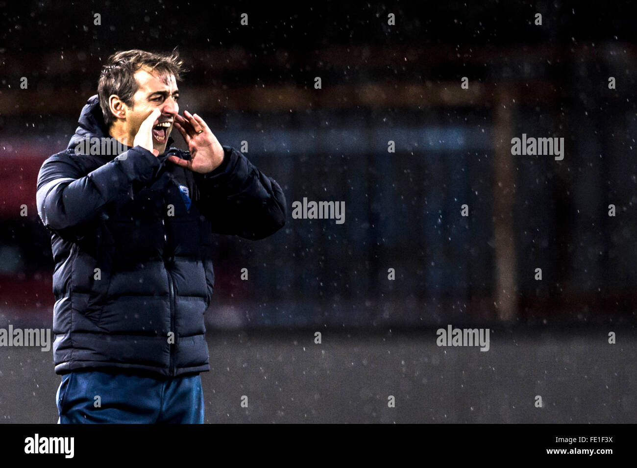 Empoli, Italia. 3 febbraio, 2016. Marco Giampaolo (Empoli) Calcio/Calcetto : Italiano 'Serie A' match tra Empoli 1-1 Udinese al Carlo Castellani Stadium di Empoli, Italia . Credito: Maurizio Borsari/AFLO/Alamy Live News Foto Stock