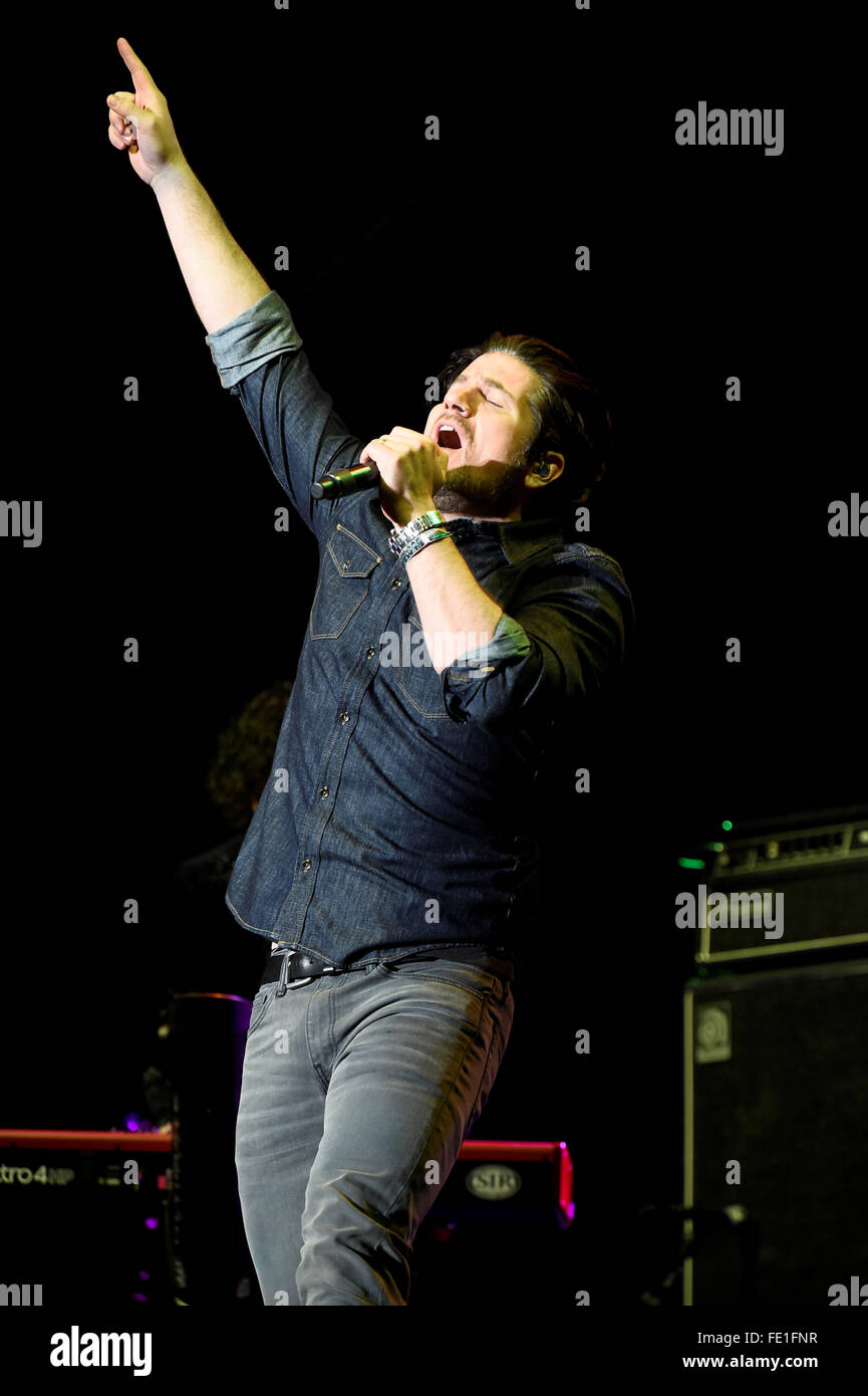 Mercoledì 3 febbraio, 2016: il cantante-cantautore Matt Nathason esegue al Super Bowl città di San Francisco, California durante la National Football League la settimana di apertura delle celebrazioni per il Super Bowl 50 tra la Carolina Panthers e Denver Broncos . Eric Canha/CSM Foto Stock