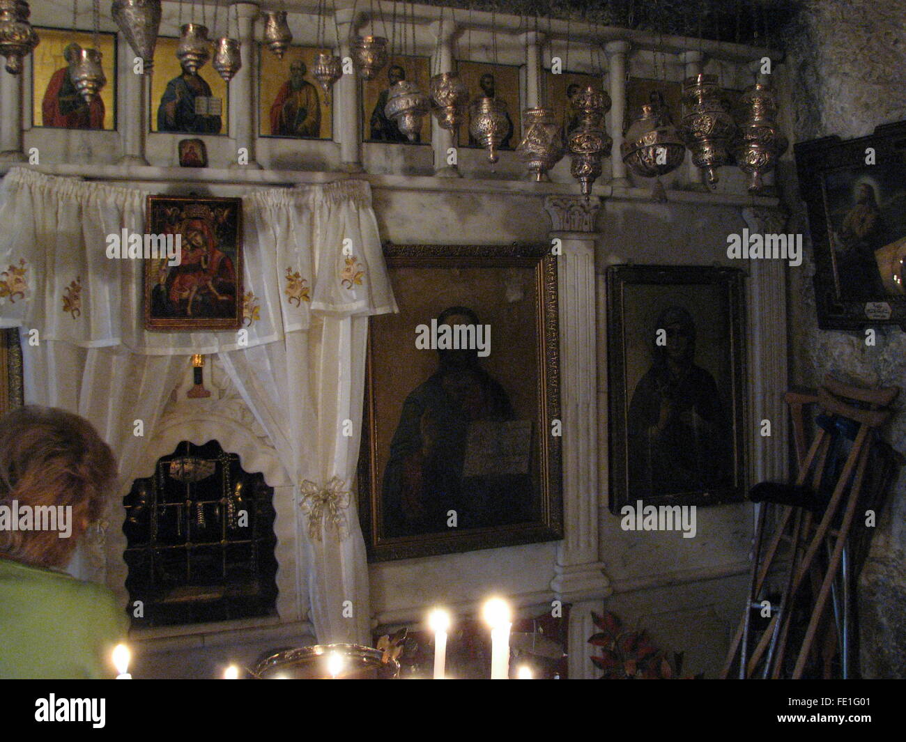 Foto ritratti al Santuario di San Tekla, Damasco, Siria, prima della guerra siriana Foto Stock