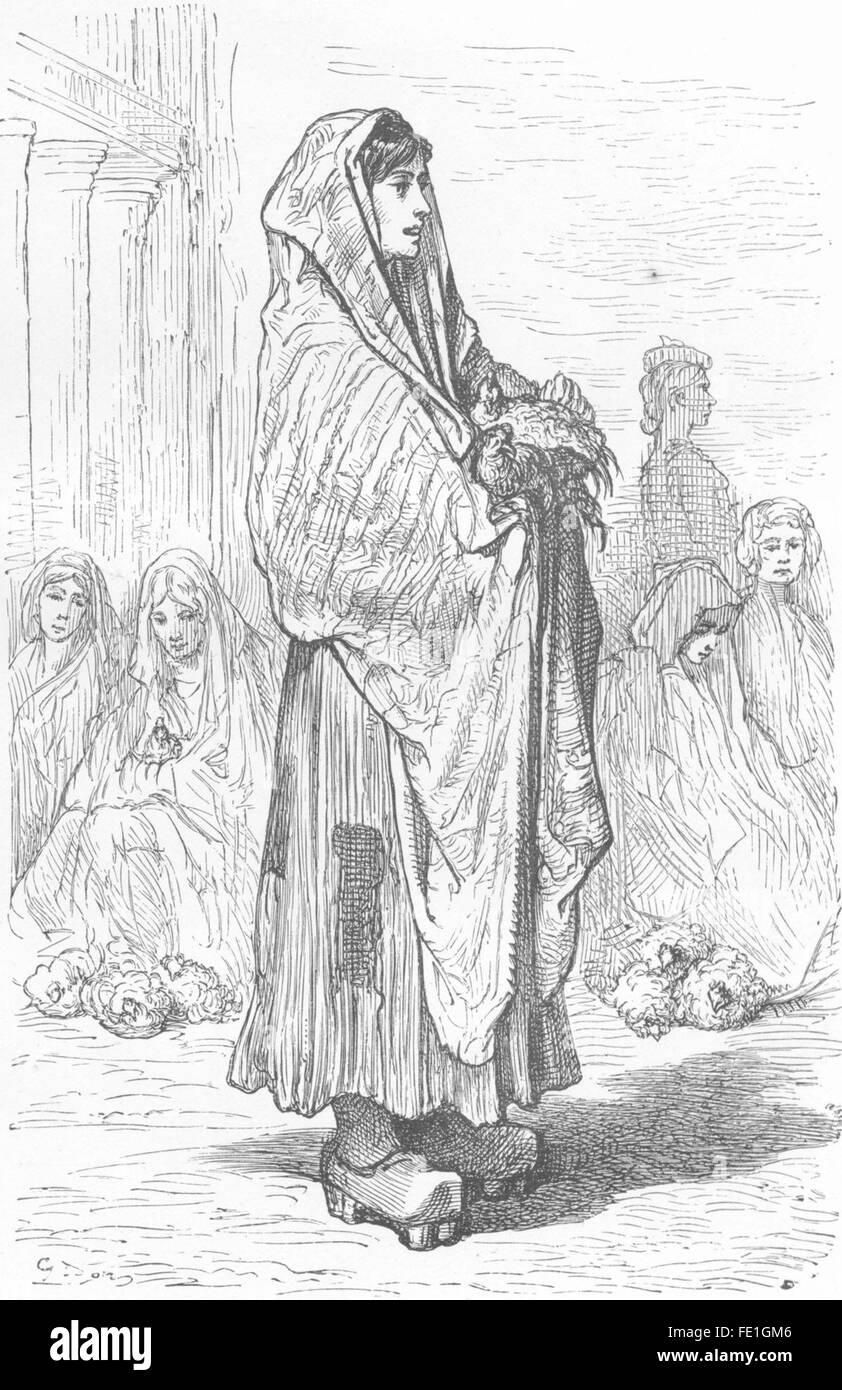 Spagna: Fowl merchant, Vitoria, antica stampa 1881 Foto Stock