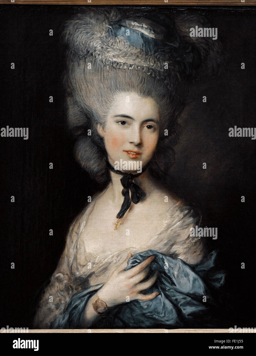 Thomas Gaunsborough (1727-1788). Il pittore inglese. Donna in blu, tardi 1770s-primi 1780s. Lo stato Museo Hermitage. San Pietroburgo. La Russia. Foto Stock