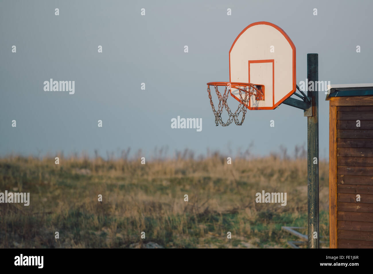 Basketball hoop per outdoor sport attività, street ball sport e attività ricreative Foto Stock