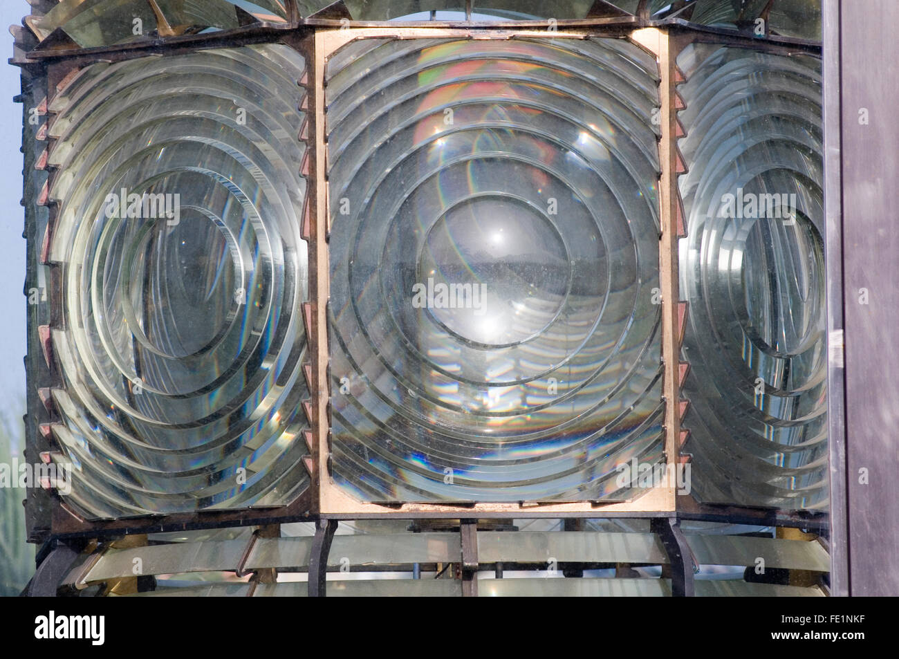 Lente di Fresnel lenti di rifrazione ottica di indice di rifrazione luce piegare lampadina faro lampadine rifrangenti di lenti ottiche in vetro op Foto Stock