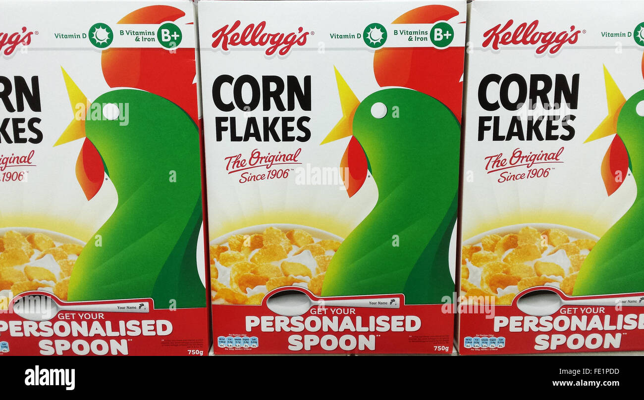 Kellogg's Corn Flakes cereali per la prima colazione Foto stock - Alamy