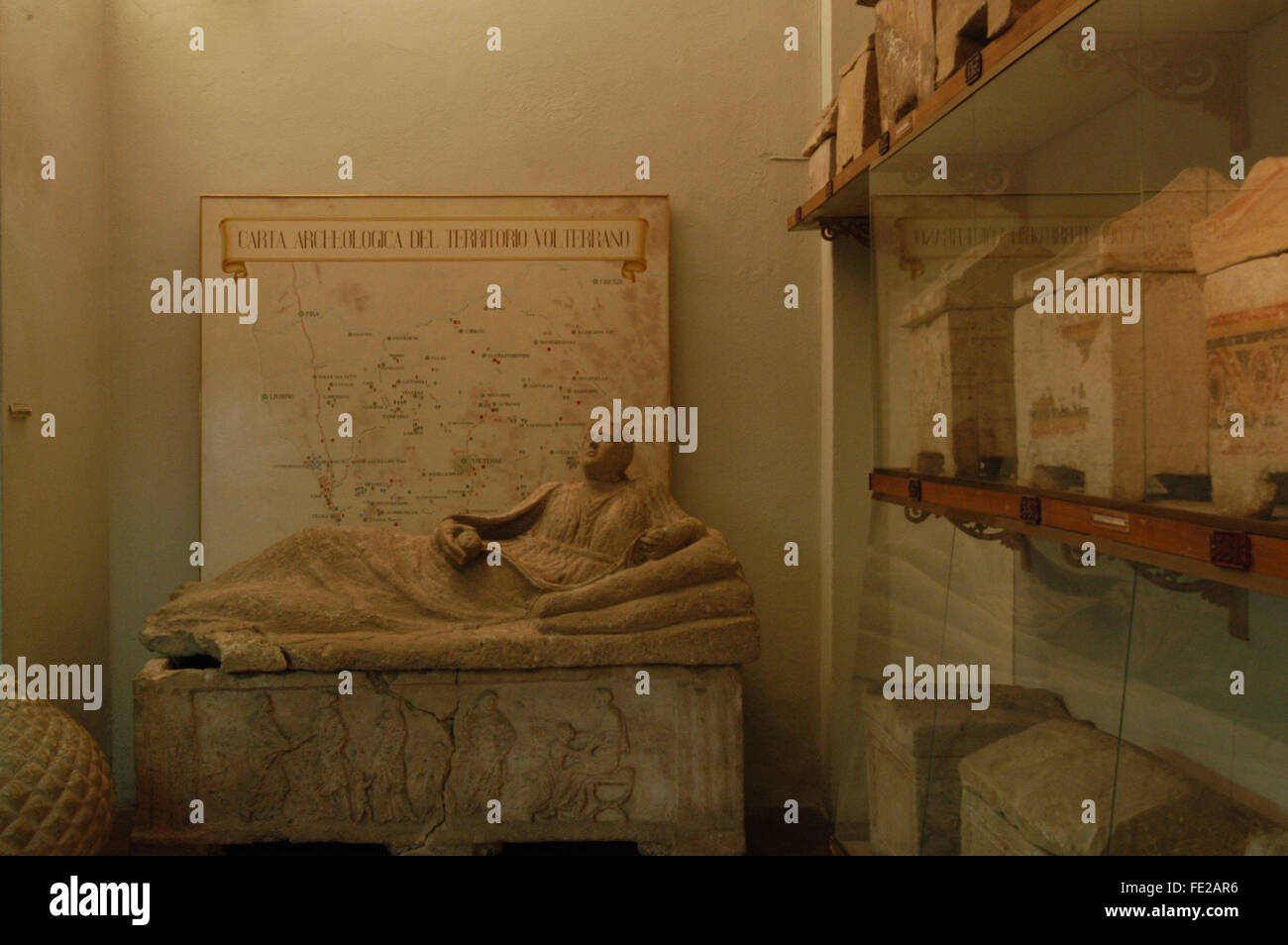 Museo Etrusco Guarnacci, il Museo Etrusco Guarnacci ,il Museo archeologico etrusco di Volterra, Toscana, Italia © Credito S Foto Stock