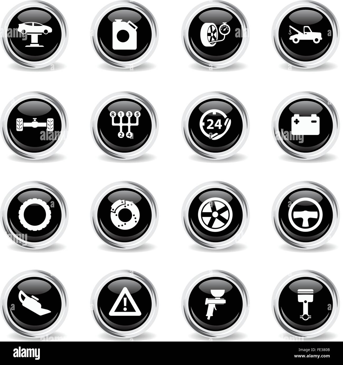 Servizio auto semplicemente le icone Illustrazione Vettoriale