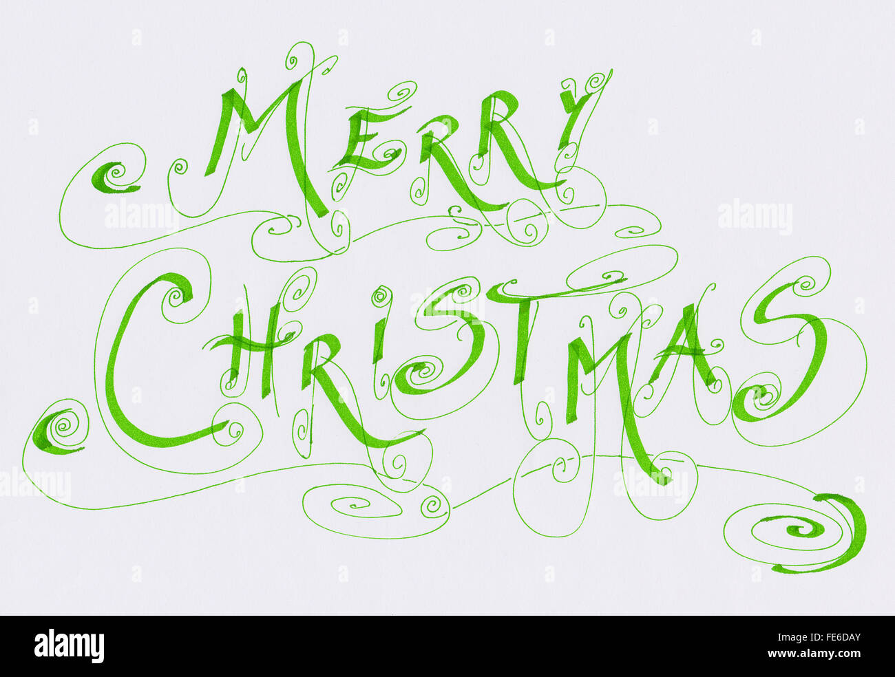 Buon Natale calligrafica scrittura Foto Stock