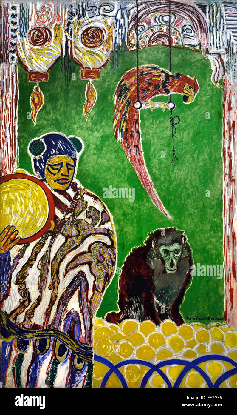 La montreuse de Lo Strinare - La scimmia showman 1911 lexis Mérodack Jeanneau 1873-1919 1911 Alexis Mérodack Jeanneau (1873-1919 Francia - Francese Foto Stock