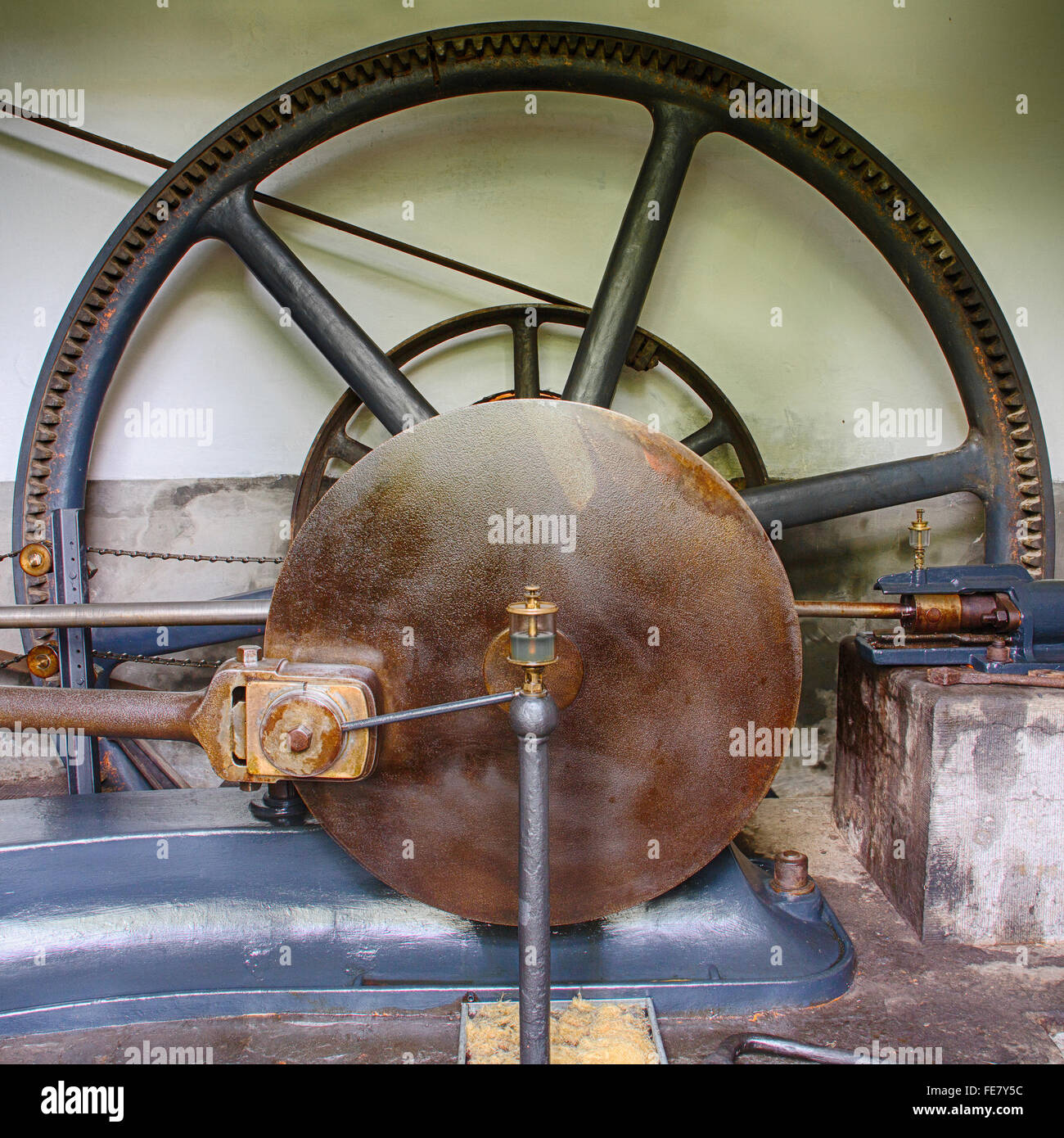 La vecchia macchina a vapore del Herisem cartiera Foto Stock