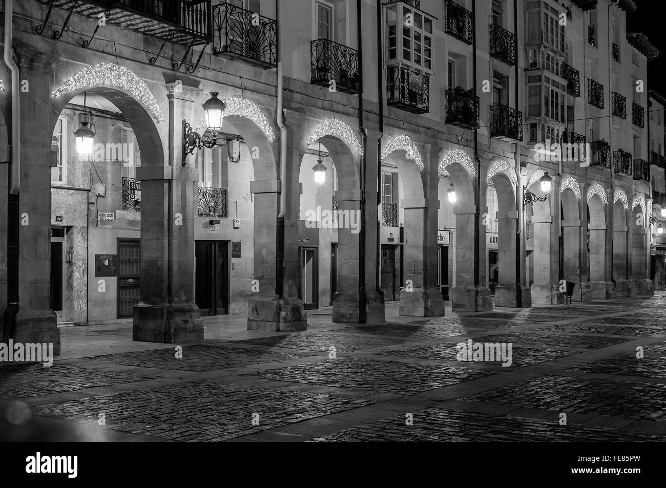 Plaza Mercado, Natale ornamenti, Logrono, Spagna, Foto Stock