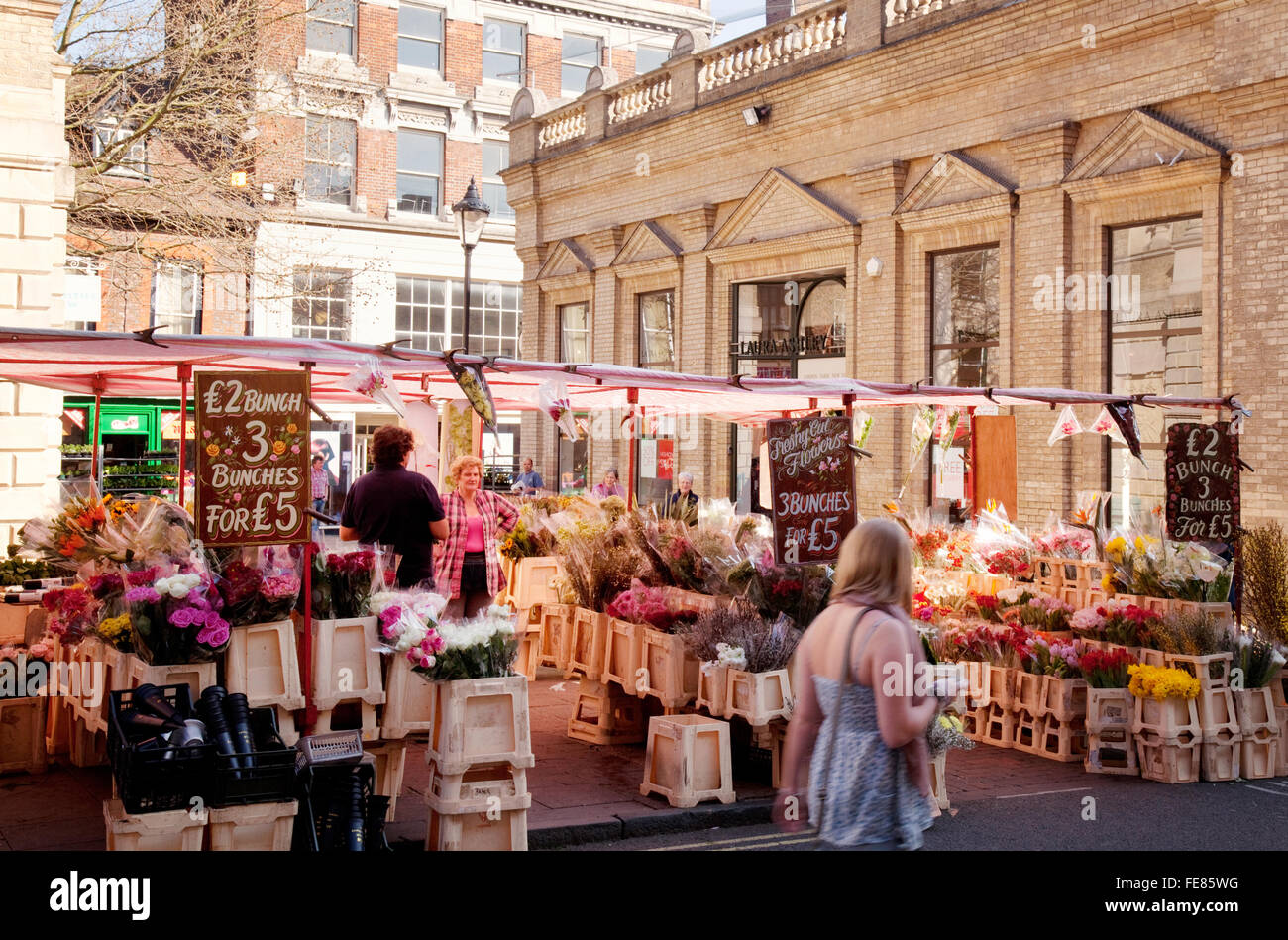 Bury St Edmunds del mercato della città, il centro città di Bury St Edmunds, Suffolk REGNO UNITO Foto Stock