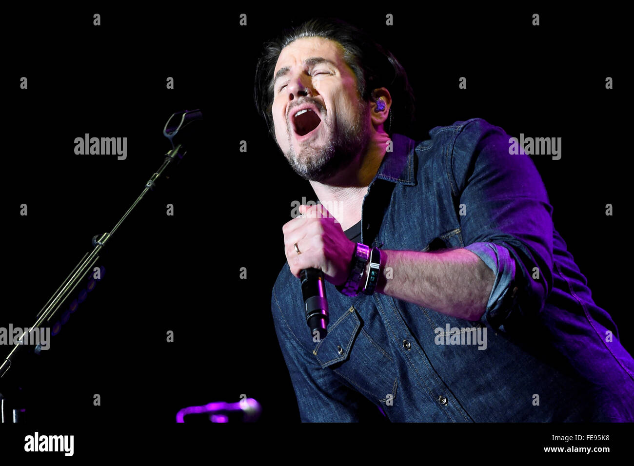 Mercoledì 3 febbraio, 2016: il cantante-cantautore Matt Nathason esegue al Super Bowl città di San Francisco, California durante la National Football League la settimana di apertura delle celebrazioni per il Super Bowl 50 tra la Carolina Panthers e Denver Broncos . Eric Canha/CSM Foto Stock