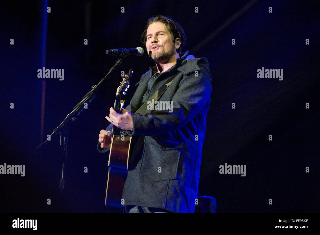 Mercoledì 3 febbraio, 2016: il cantante-cantautore Matt Nathason esegue al Super Bowl città di San Francisco, California durante la National Football League la settimana di apertura delle celebrazioni per il Super Bowl 50 tra la Carolina Panthers e Denver Broncos . Eric Canha/CSM Foto Stock