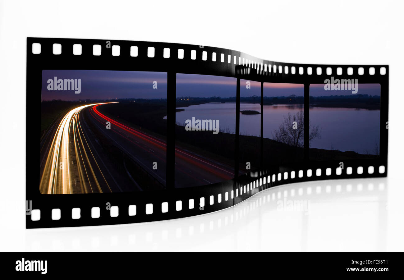 Sentieri di luce la striscia del film Foto Stock