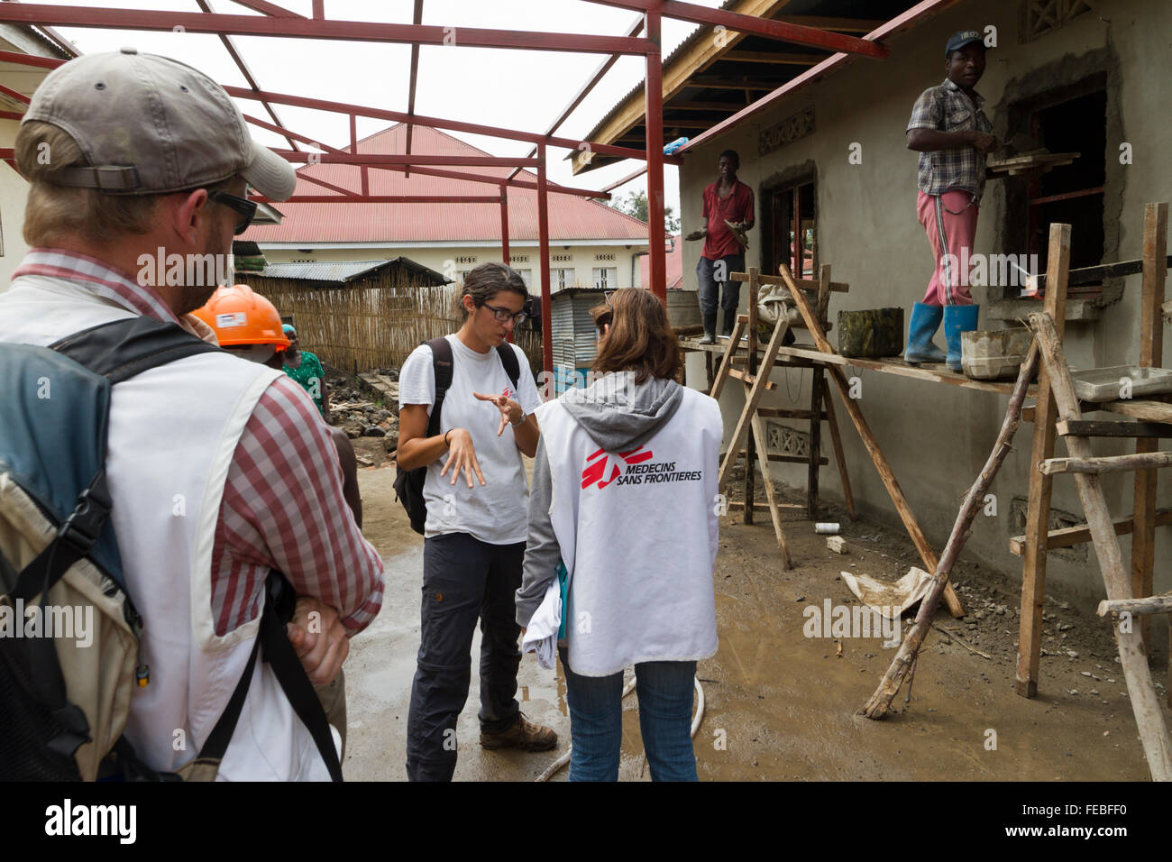 Nuova costruzione in ospedale di MSF , Rutshuru, Nord Kivu, nella Repubblica democratica del Congo, la Repubblica democratica del Congo, Africa Foto Stock