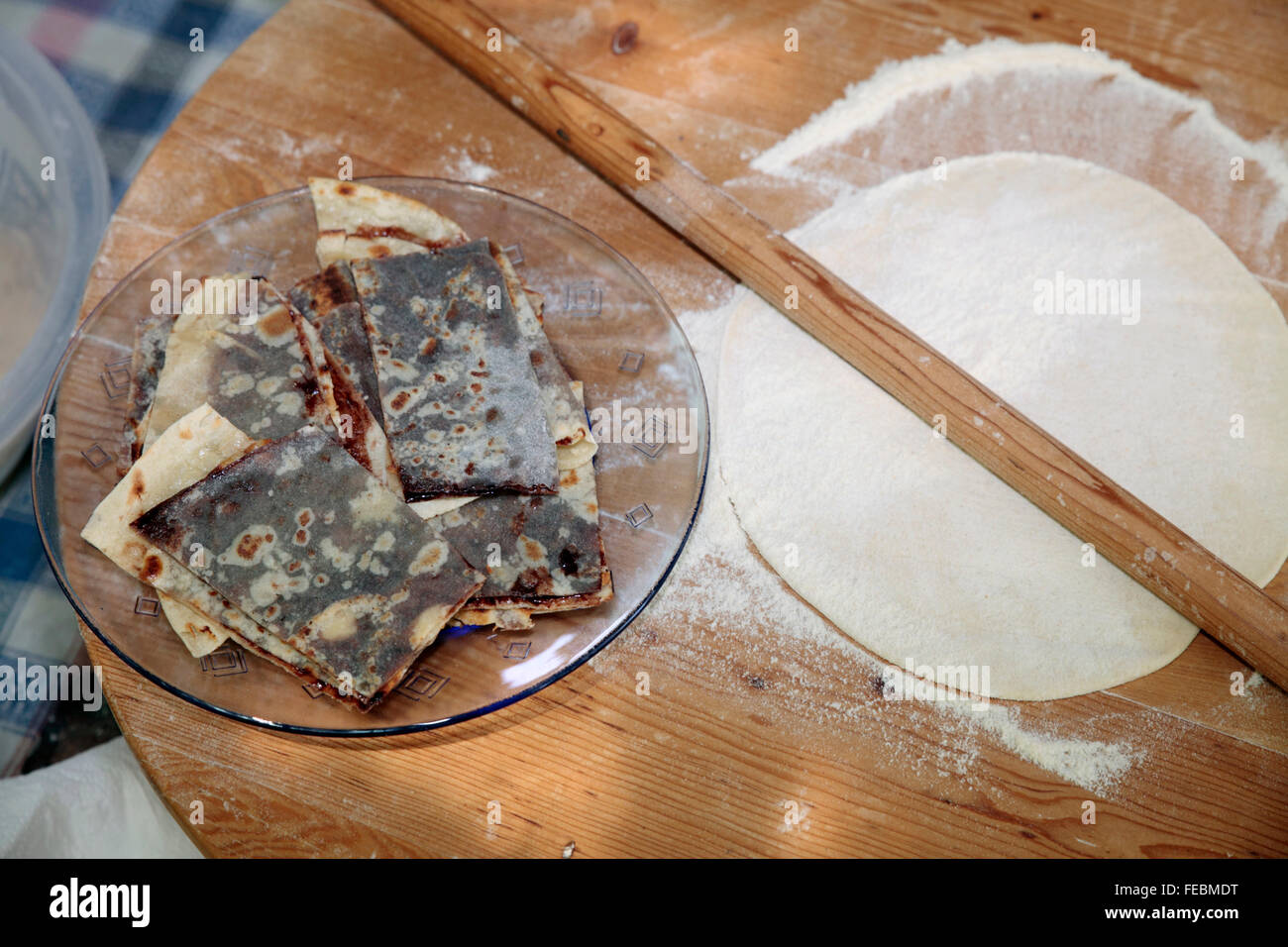 Bagno turco con Pancake Gozleme, Antalya, Turchia Foto Stock