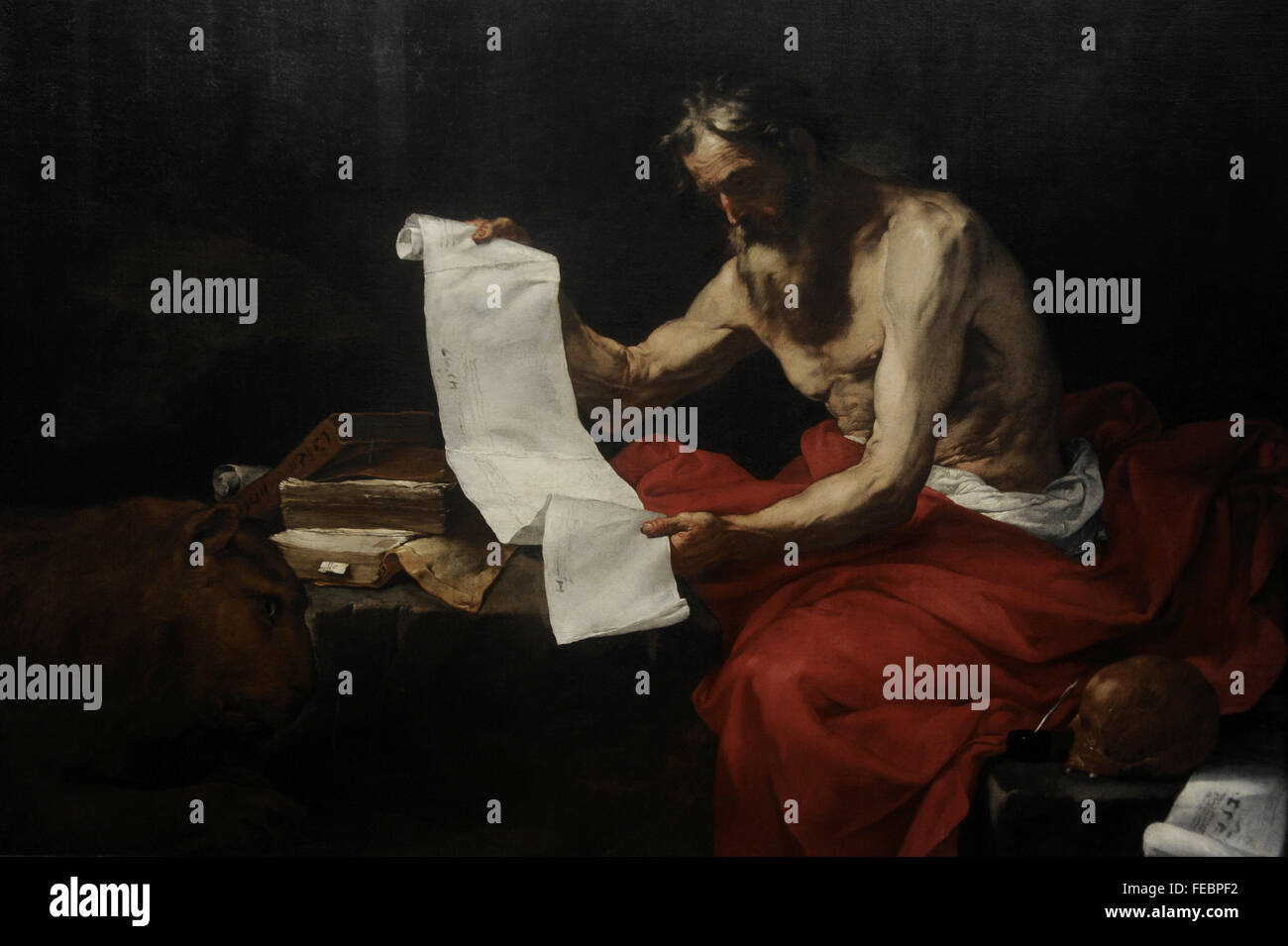 Jusepe de Ribera (1591-1652). Pittore spagnolo. San Girolamo, 1646. Galleria Nazionale. Praga. Repubblica ceca. Foto Stock