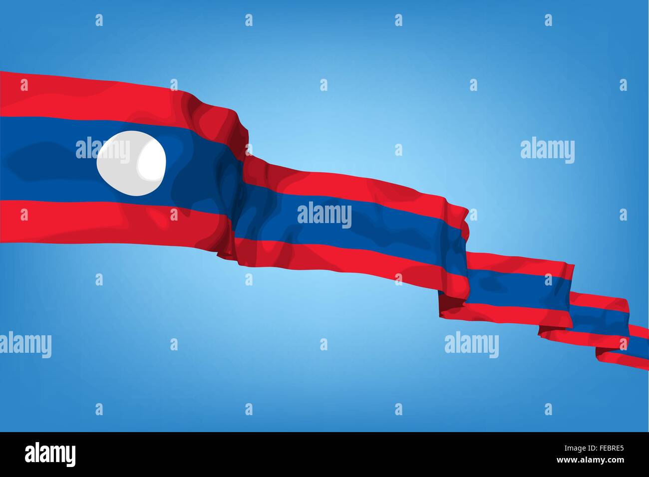 Bandiera Del Laos Progettazione D'ondeggiamento Della Bandiera 3D Il - Foto 5