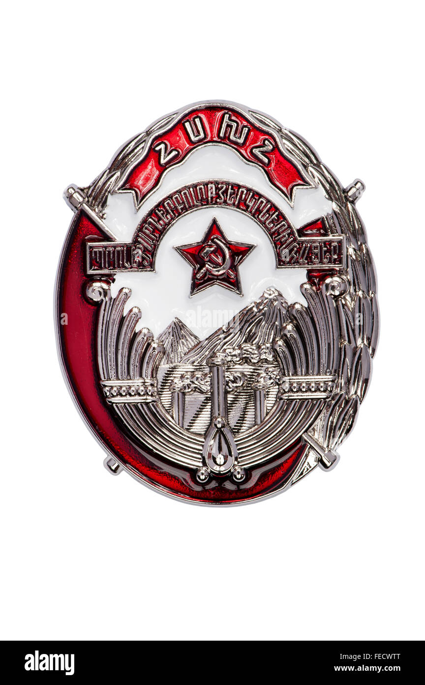 Premi dell'URSS, stemma dell'Ordine dei banner rosso del lavoro della SSR Armeno Foto Stock