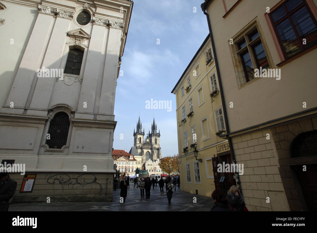 La chiesa di Nostra Signora di Tyn, Praga, Repubblica Ceca Foto Stock