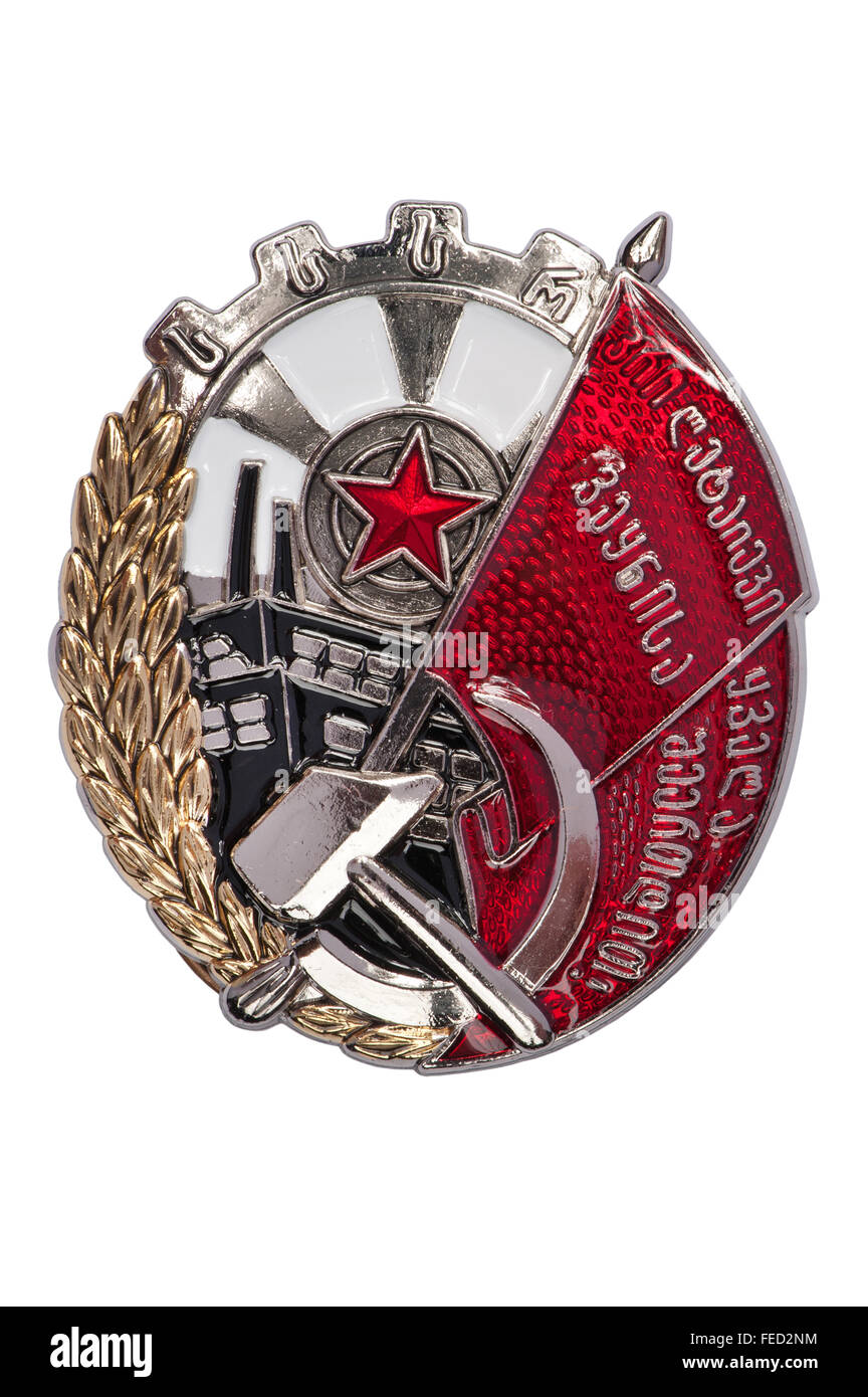 Premi dell'URSS, stemma dell'Ordine dei banner rosso del SSR georgiano Foto Stock