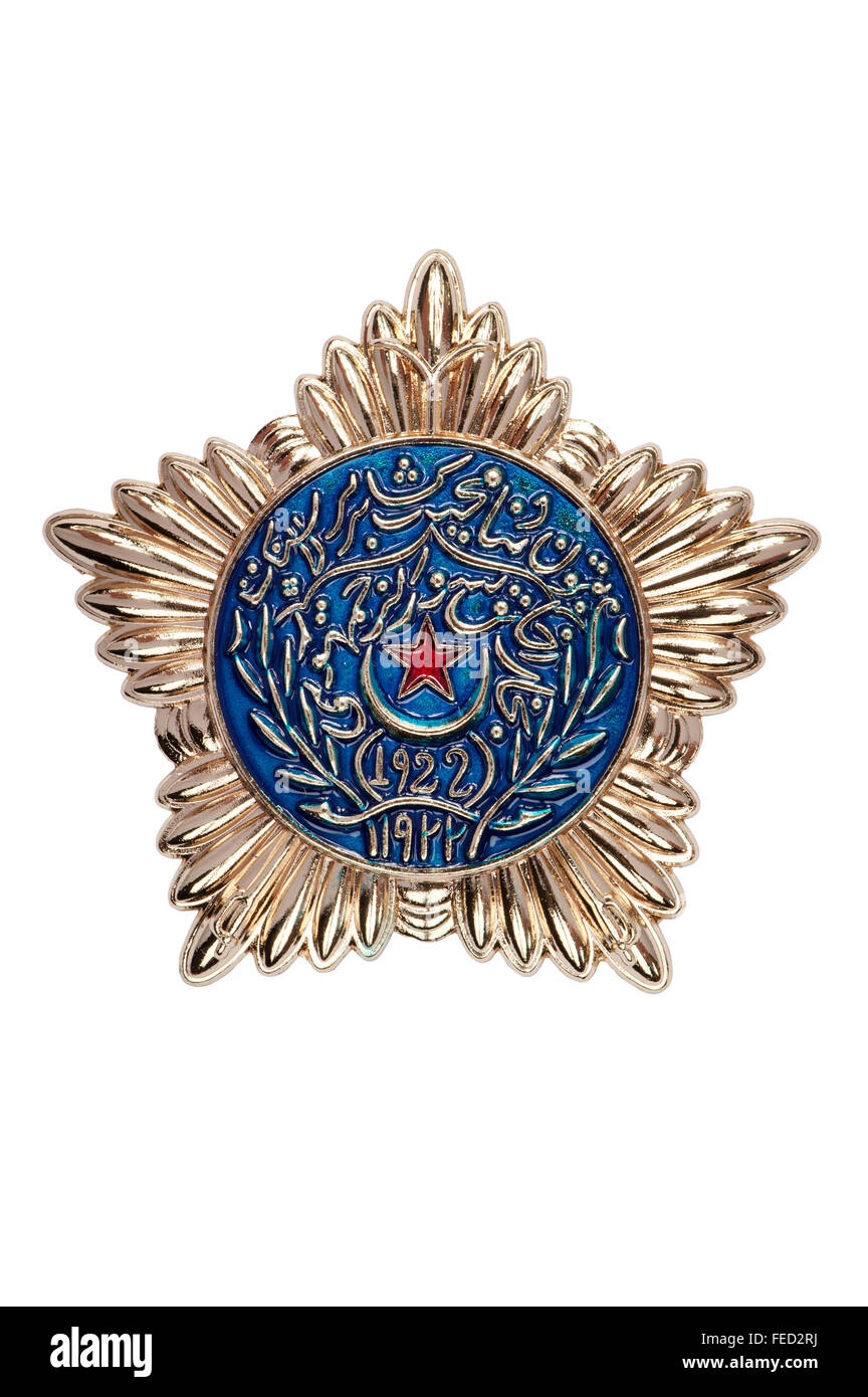 Premi dell'URSS, badge dell Ordine della Stella Rossa di Bukhara del popolo repubblica sovietica Foto Stock
