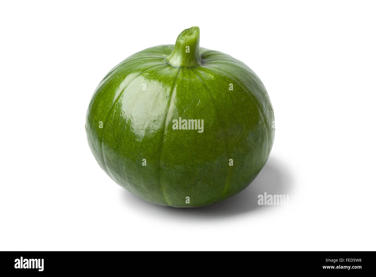 Nuovo ciclo di zucchine verdi su sfondo bianco Foto Stock