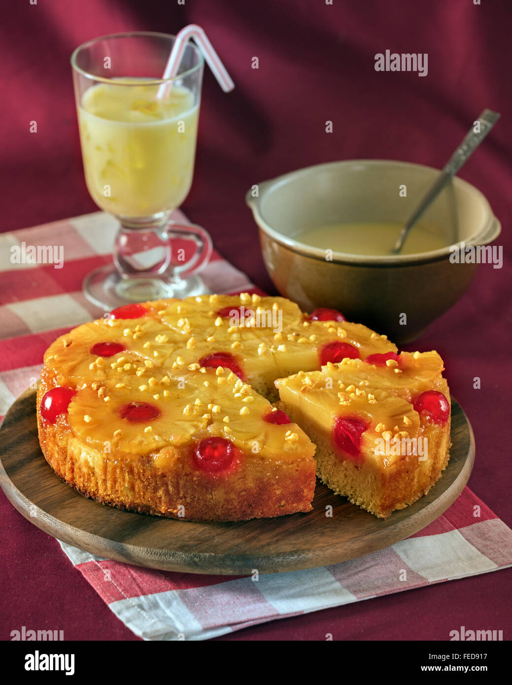 Ananas torta rovesciata Foto Stock