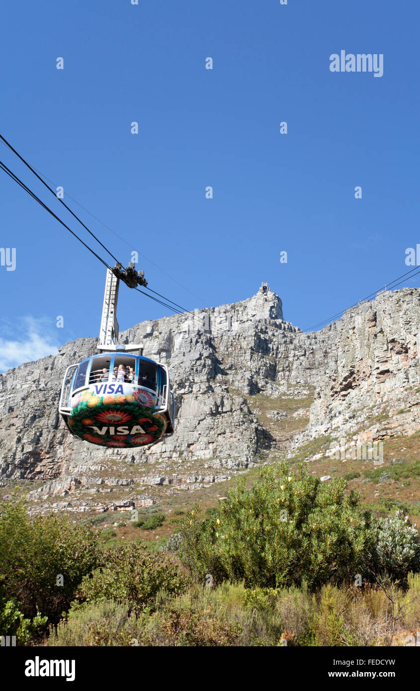 La funivia, Table Mountain, Sud Africa Foto Stock