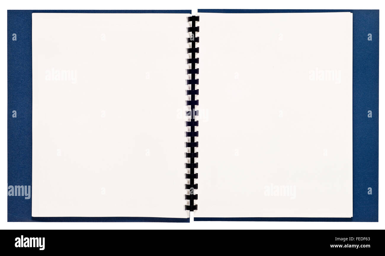 Blank Rilegato a spirale Presentazione libro XXL Foto Stock