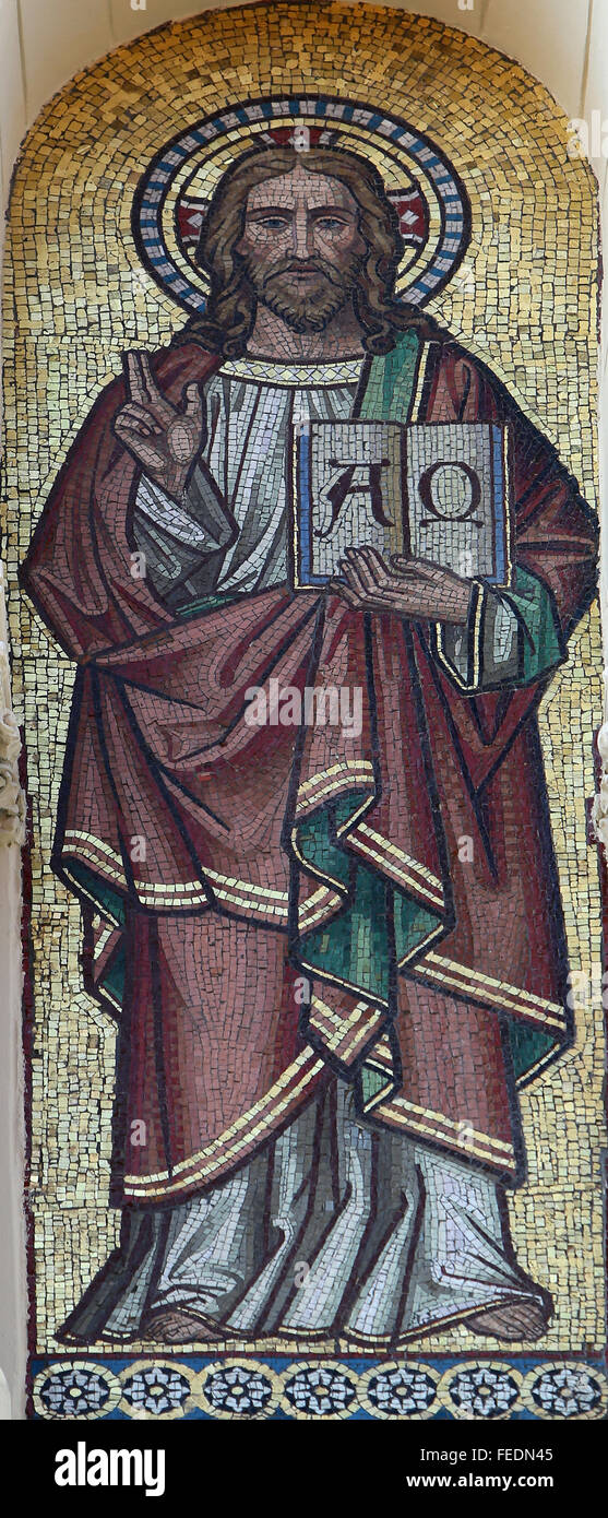 Gesù, la Chiesa greco-cattolica di San Cirillo e Metodio in Cirilometodska strada del centro storico di Città alta a Zagabria in Croazia Foto Stock